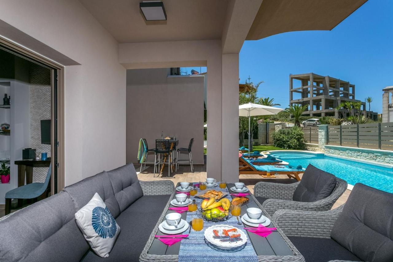Luxury Villa Crete Villa Marina Mare 4 Bedroom Private Pool Sauna Chania Ханя Екстериор снимка
